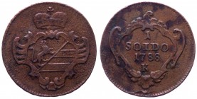 Gorizia - Giuseppe II d'Asburgo-Lorena (1780-1790) 1 Soldo 1788 K - Zecca di Kremnitz - Cu gr.2,69 
BB+