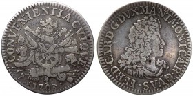 Mantova - Ferdinando Carlo di Gonzaga (1665-1708) Scudo 1703 - Ag