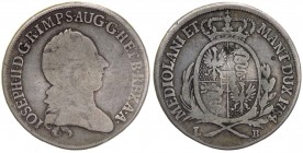 Milano - Giuseppe II (1765-1790) 1/2 Scudo 1784 - RARA - Ag gr.11 
MB+/qBB