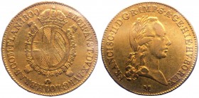 Milano - Impero Austriaco - Francesco II (1792-1800) 1 Sovrana 1800 - RARA - Montenegro 158 - Au - Coniata nella Restaurazione
SPL