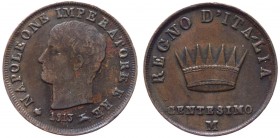 Milano - Napoleone I Re d'Italia (1805-1814) 1 Centesimo 1813 Milano - Cu
qSPL
