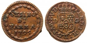 Parma - Ferdinando I (1785-1802) Sesino 1795 - Cu gr.1,4 
SPL+