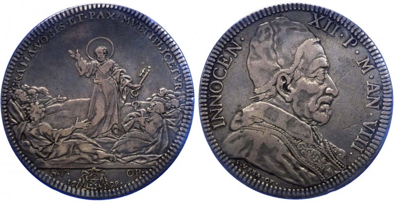 Stato Pontificio - Innocenzo XII (1691-1700) Piastra Anno VIII - 1698 - CNI 111 ...