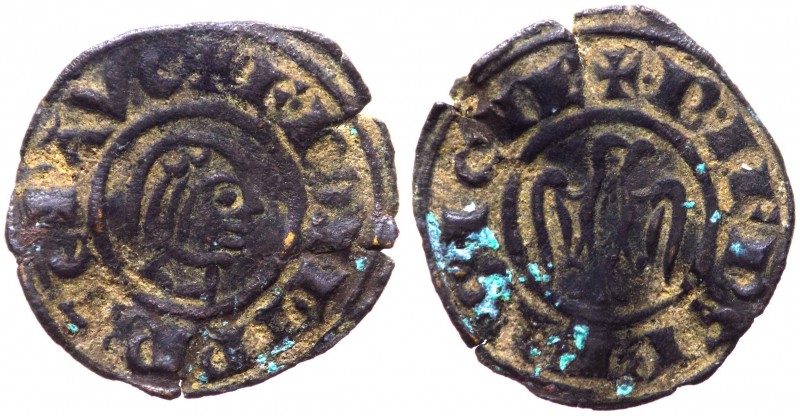 Regno di Sicilia - Messina o Brindisi - Federico II (1197-1250) Denaro con testa...