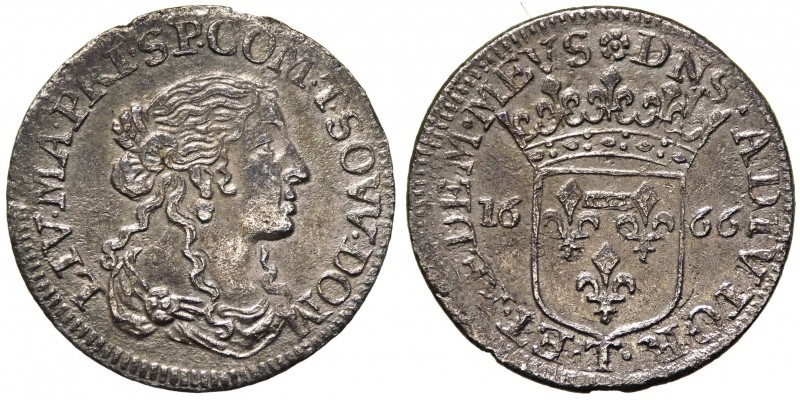 Tassarolo - Livia Centurioni Oltremarini (1618-1668) 1 Luigino 1666 - Ag gr.1,55