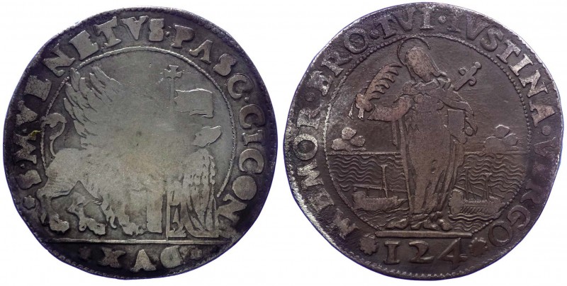 Venezia - Pasquale Cicogna (1585-1595) Ducato con Santa Giustina da 124 Soldi - ...