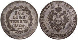 Venezia - Provincia Veneta (1797-1805) I°Monetazione - 2 Lire 1801 - R (RARA) - Ag
MB+
