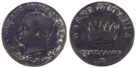 Venezia - Napoleone I Re d'Italia - (1805-1814) 1 Centesimo 1° tipo 1809 - Gig. 239 - NC (NON COMUNE) - Cu gr. 2,01 
qMB