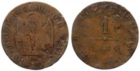 Venezia - Governo Provvisorio di Venezia (1848-1849) 1 centesimo di Lira Corrente 1849 - Mi gr. 0,90 
qMB