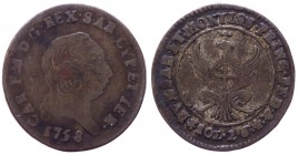 Carlo Emanuele III (1730-1773) 2,6 Soldi 1758 - RARA