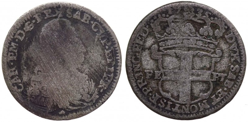 Carlo Emanuele III (1730-1773) 5 Soldi I°Tipo 1735 - Mir.934d - Non comune - Mi ...