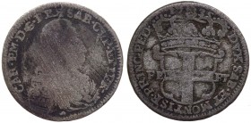 Carlo Emanuele III (1730-1773) 5 Soldi I°Tipo 1735 - Mir.934d - Non comune - Mi gr.4,37 
MB+