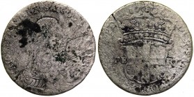 Carlo Emanuele III (1730-1773) 5 soldi I°Tipo 1736 - Mi gr.5 
MB