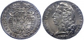 Carlo Emanuele III (1730-1773) 1/2 Lira 1742 nuovo tipo - RR MOLTO RARA - qualità insolita 
qFDC
