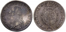 Vittorio Amedeo III (1773-1796) 1/2 Scudo da 3 Lire 1787 - RR MOLTO RARA - Mir.988n - Ag
BB+