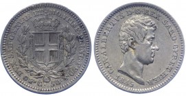 Carlo Alberto (1831-1849) 50 Centesimi 1845 Torino - RR MOLTO RARA - Bella qualità per la tipologia - Ag
SPL