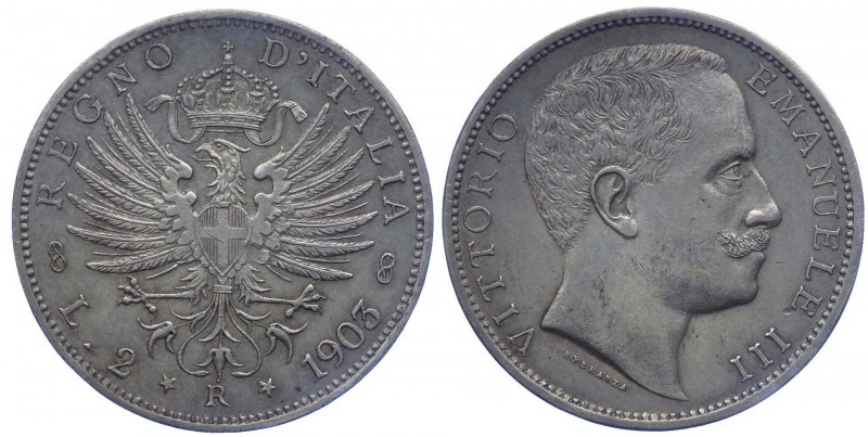 Vittorio Emanuele III (1900-1943) 2 Lire "Aquila Sabauda" 1903 - Roma - RRR RARI...