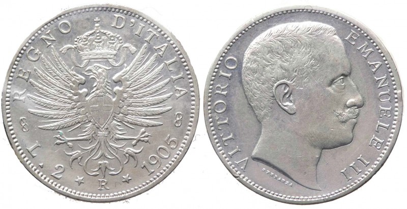 Vittorio Emanuele III (1900-1943) 2 Lire 1905 "Aquila Sabauda" - Montenegro 144 ...