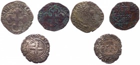 Lotto n.3 Monete Savoia Antichi Falsi d'epoca - Amedeo VIII (1383-1451) Quarto - Carlo Emanuele I (1580-1630) Soldo - Emanuele Filiberto I (1559-1580)...