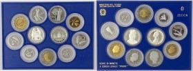 Divisionale Repubblica Italiana - Serie 11 valori 1988 - presente 2 esemplari da 500 lire in Ag 
FS