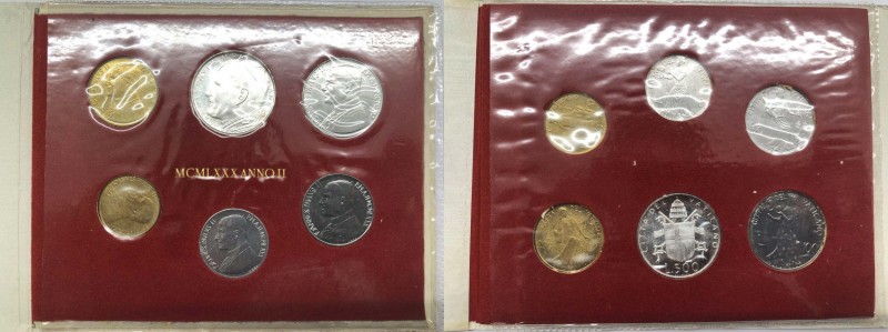 Vaticano - Serie composta da 6 Valori Anno II 1980 - Presente 500 Lire in Ag