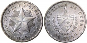 Cuba - 1 Peso 1933 - Ag gr.26,72