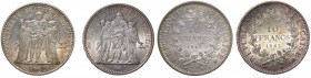 Francia - Lotto n.2 monete: 5 Francs 1965 "Hercules" - 5 Francs 1967 "Hercules" - Ag