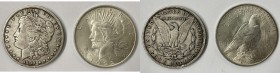 Lotto n.2 monete: 1 Dollaro "Morgan" 1890 New Orleans - 1 Dollaro "Pace" 1922 - Ag