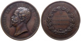 Vittorio Emanuele II (1861-1878) Medaglia 1862 - Esposizione Internazionale Londra - Opus Ferraris - Ae gr.100,89 Ø mm56