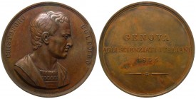 Genova - Cristoforo Colombo - Congresso agli scienziati Italiani a Genova - Medaglia 1846 - Ae gr.104,5 Ø mm57