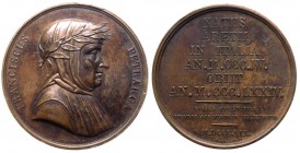 Francesco Petrarca (1304-1374) Medaglia - Opus Jeuffroy - Ae gr.37,37 Ø mm40 
SPL
