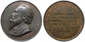 Giovanni Dupré (1817-1882) Medaglia Firenze 1883 - Ae gr.97,60 Ø mm55