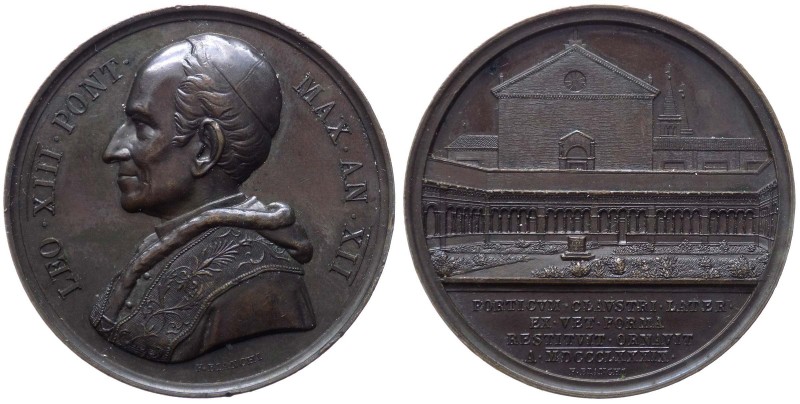 Leone XIII (1878-1903) Medaglia Anno XII - Chiostro Lateranense 1889 - RARA - Ae...