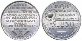 Premio di Fedeltà all'Oleoblitz - Sono accettati in pagamento o rimborsati dalla Lubrificanti Reinach di Milano - 1960 gr.1,90