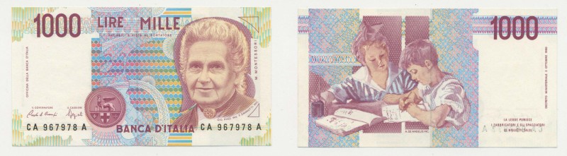 Biglietti di Banca "Rep.Italiana" - 1000 Lire "Maria Montessori" 1993 - Ciampi/S...