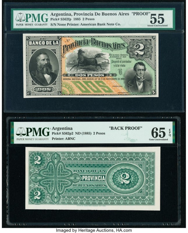 Argentina Provincia de Buenos Aires 2 Pesos 1.1.1885 Pick S562fp; S562p2 Front a...