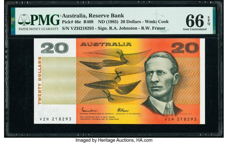 Australia Australia Reserve Bank 20 Dollars ND (1985) Pick 46e R409 PMG Gem Unci...