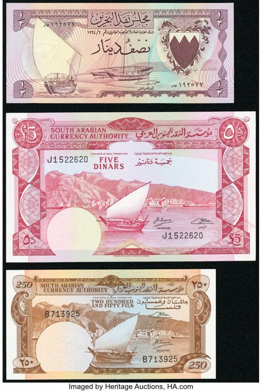 World (Bahrain, Yemen) Group Lot of 3 Examples About Uncirculated-Crisp Uncircul...