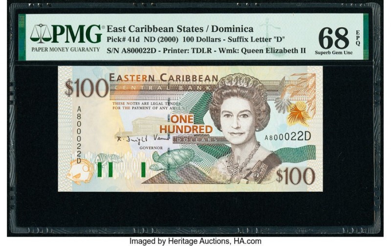 East Caribbean States Central Bank, Dominica 100 Dollars ND (2000) Pick 41d PMG ...