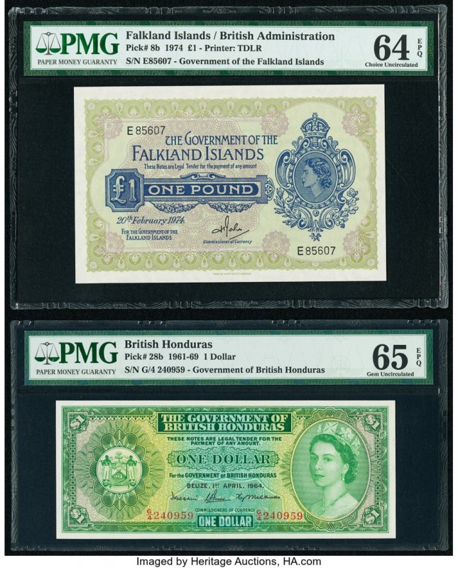 Falkland Islands Government of the Falkland Islands 1 Pound 1974 Pick 8b PMG Cho...