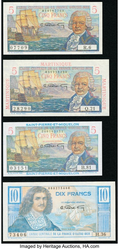 French Group Lot of 4 Examples About Uncirculated-Crisp Uncirculated. Staple hol...