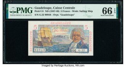 Guadeloupe Caisse Centrale de la France d'Outre-Mer 5 Francs ND (1947-49) Pick 31 PMG Gem Uncirculated 66 EPQ. 

HID09801242017

© 2020 Heritage Aucti...