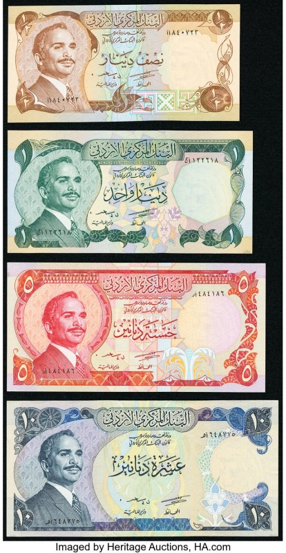 Jordan Central Bank of Jordan Group Lot of 4 Examples Very Fine-Crisp Uncirculat...