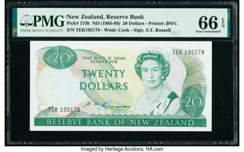 New Zealand Reserve Bank of New Zealand 20 Dollars ND (1985-89) Pick 173b PMG Ge...