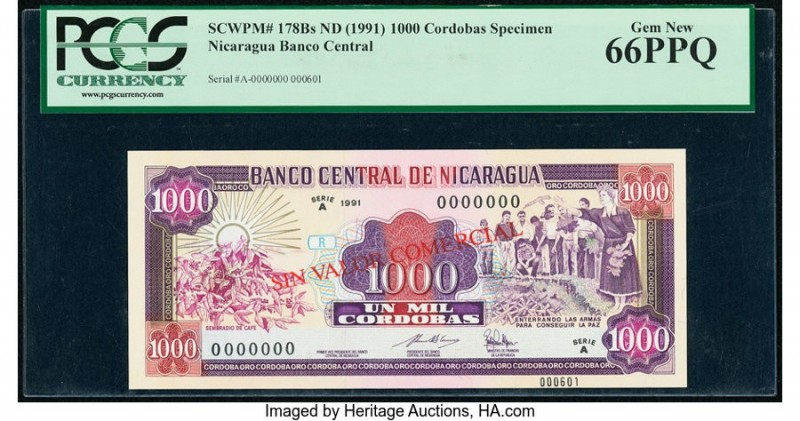 Nicaragua Banco Central de Nicaragua 1000 Cordobas ND (1991) Pick 178Bs Specimen...