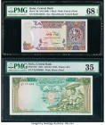 Qatar Qatar Central Bank 1 Riyal ND (1996) Pick 14b PMG Superb Gem Unc 68 EPQ; Syria Central Bank of Syria 100 Pounds 1962 / AH1381 Pick 91b PMG Choic...