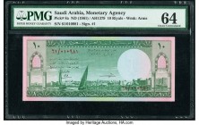 Saudi Arabia Saudi Arabian Monetary Agency 10 Riyals ND (1961) / AH1379 Pick 8a PMG Choice Uncirculated 64. 

HID09801242017

© 2020 Heritage Auctions...
