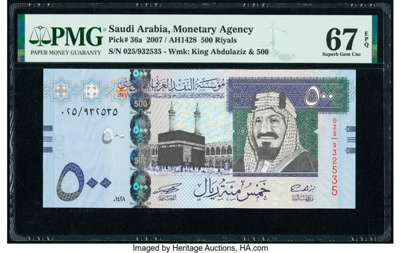 Saudi Arabia Saudi Arabian Monetary Agency 500 Riyals 2007 / AH1428 Pick 36a PMG...