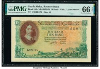 South Africa Reserve Bank 10 Rand ND (1962-65) Pick 106b PMG Gem Uncirculated 66 EPQ. 

HID09801242017

© 2020 Heritage Auctions | All Rights Reserve