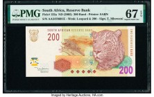 South Africa Reserve Bank 200 Rand ND (2005) Pick 132a PMG Superb Gem Unc 67 EPQ. 

HID09801242017

© 2020 Heritage Auctions | All Rights Reserve